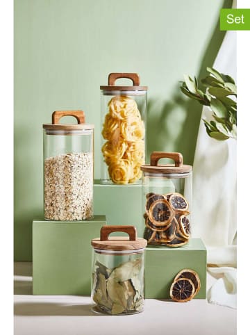 Violeta Home 4er-Set: Vorratsgläser in Hellbraun