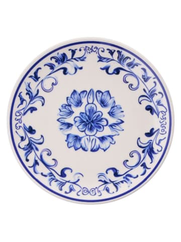 Violeta Home 6er-Set: Dessertteller in Weiß/ Blau - Ø 19,3 cm