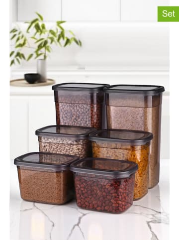 Violeta Home 6er-Set: Vorratsbehälter in Grau