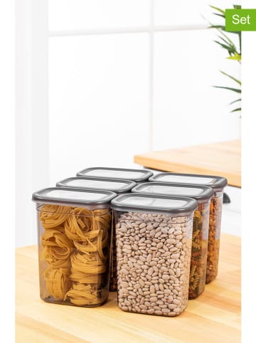 Violeta Home 6-delige set: voorraadcontainers antraciet - 1,5 l