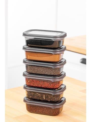 Violeta Home Pojemniki (6 szt.) w kolorze antracytowym - 0,4 l