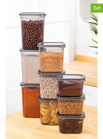 Violeta Home 9er-Set: Vorratsbehälter in Anthrazit