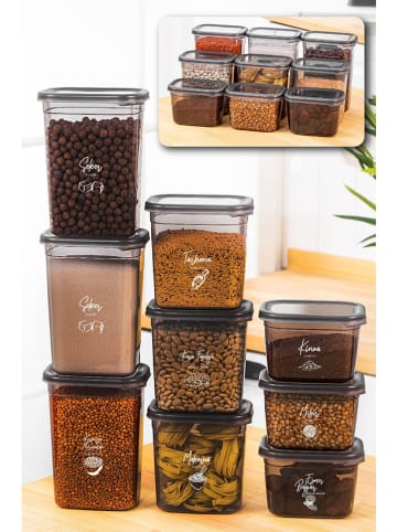 Violeta Home 9er-Set: Vorratsbehälter in Anthrazit