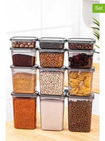 Violeta Home 12-delige set: voorraadcontainers antraciet