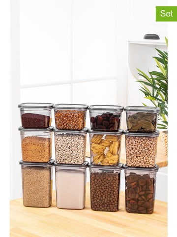 Violeta Home 12-delige set: voorraadcontainers antraciet