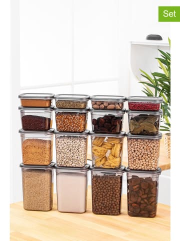 Violeta Home 16-delige set: voorraadcontainers antraciet