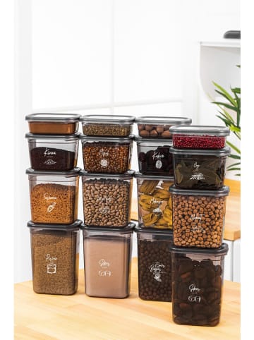 Violeta Home 16-delige set: voorraadcontainers antraciet