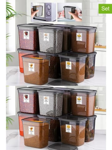 Violeta Home 24er-Set: Vorratsbehälter in Anthrazit - 2 l