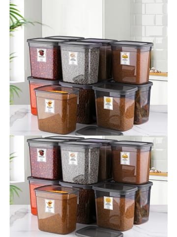 Violeta Home 24er-Set: Vorratsbehälter in Anthrazit - 2 l