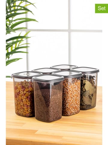 Violeta Home 6-delige set: voorraadcontainers antraciet - 1,2 l