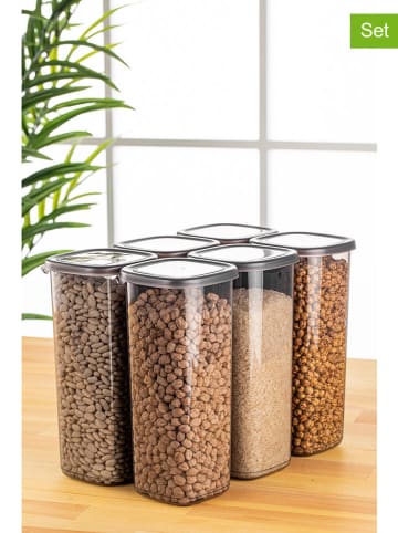 Violeta Home 6er-Set: Vorratsbehälter in Anthrazit - 1,75 l