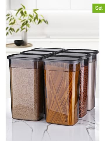 Violeta Home 6-delige set: voorraadcontainers antraciet - 3,2 l