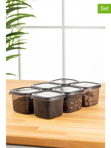 Violeta Home Pojemniki (6 szt.) w kolorze antracytowym - 0,5 l