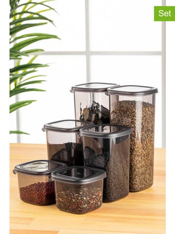 Violeta Home 6-delige set: voorraadcontainers antraciet