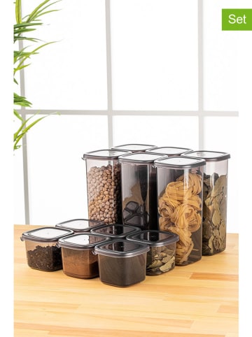 Violeta Home 12-delige set: voorraadcontainers antraciet