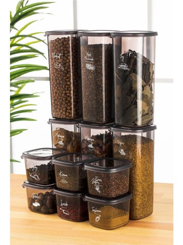 Violeta Home 12-delige set: voorraadcontainers antraciet
