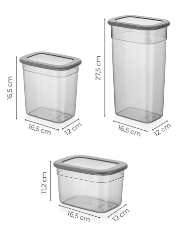 Violeta Home 12er-Set: Vorratsbehälter in Anthrazit