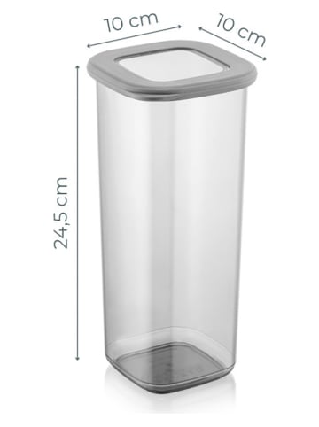 Violeta Home 3-delige set: voorraadpotten grijs - 1,75 l