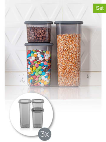 Violeta Home 3-delige set: voorraadpotten grijs