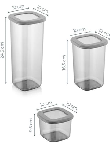 Violeta Home 3er-Set: Vorratsbehälter in Grau
