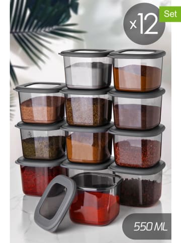 Violeta Home Pojemniki (12 szt.) w kolorze szarym - 0,55 l