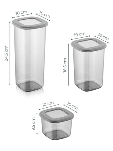 Violeta Home 12-delige set: voorraadpotten antraciet