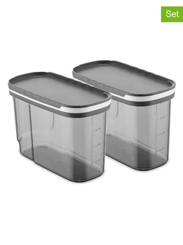 Violeta Home 2er-Set: Vorratsbehälter in Grau - 1,25 l
