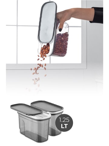 Violeta Home 2er-Set: Vorratsbehälter in Grau - 1,25 l