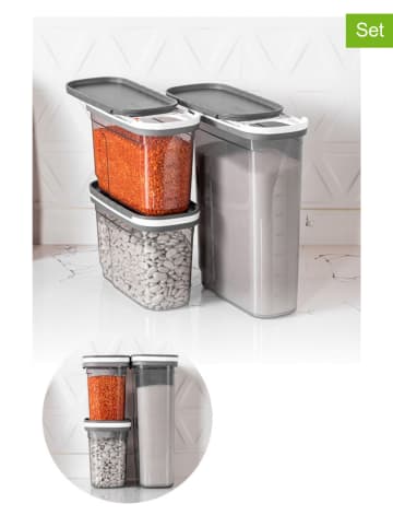 Violeta Home 3-delige set: voorraadpotten grijs