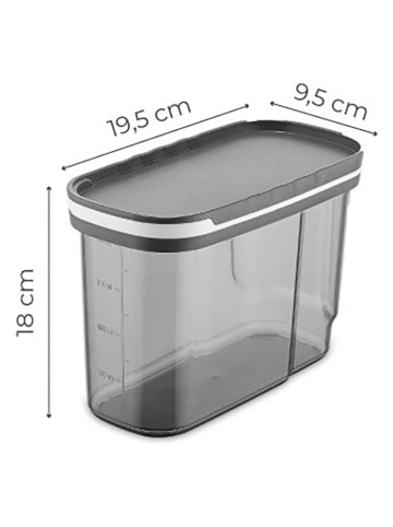 Violeta Home 4er-Set: Vorratsbehälter in Grau - 1,25 l