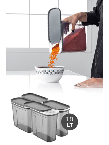 Violeta Home Pojemniki (4 szt.) w kolorze szarym - 1,8 l