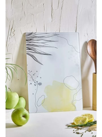 Violeta Home Schneidebrett in Weiß/ Gelb- (L)35 x (B)25 cm