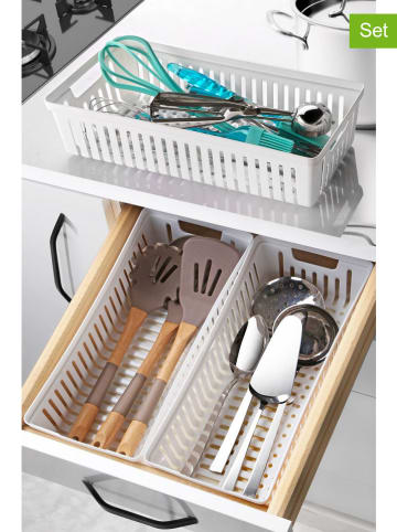 Violeta Home 3er-Set: Schubladen-Organizer in Weiß - (B)34 x (H)9 cm