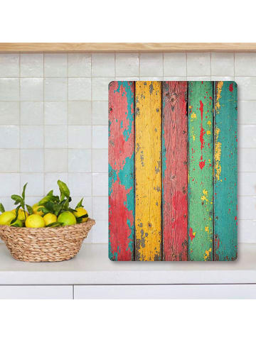 Violeta Home Deska w kolorze miętowo-żółto-czerwonym do krojenia - 30 x 20 cm