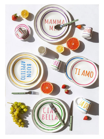 Violeta Home 6-delige set: dessertborden wit/meerkleurig - Ø 20 cm