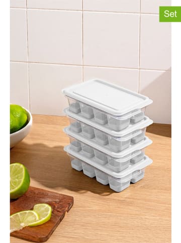 Violeta Home 4er-Set: Eiswürfelformen in Weiß - (B)12 x (H)7,5 x (T)3,5 cm