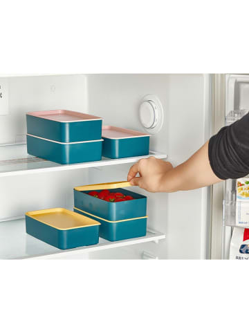 Violeta Home 2-delige set: lunchbox blauw/geel - (B)11 x (H)10 x (D)18,5 cm