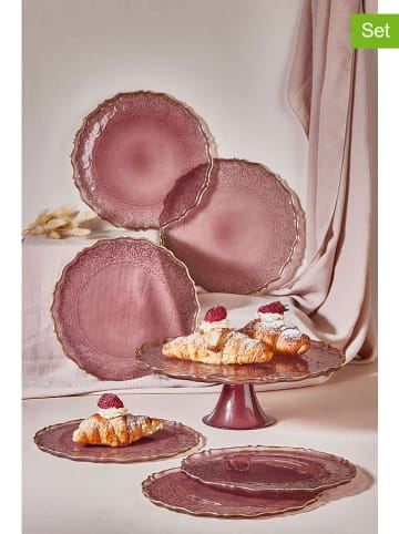 Violeta Home 7tlg.Set: Dessertteller in Rosa/ Gold