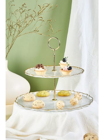 Violeta Home Etagere in Transparent/ Gold - Ø 28 cm