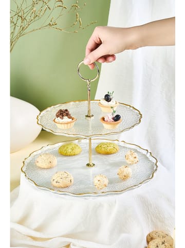 Violeta Home Etagere in Transparent/ Gold - Ø 28 cm