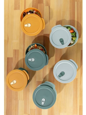 Violeta Home 3-delige set: voorraadcontainers oranje/groen/lichtblauw - (H)10 cm