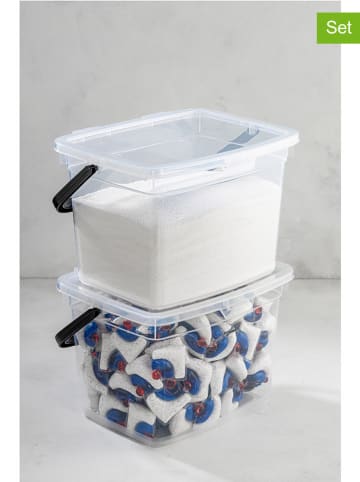 Violeta Home 2-delige set: opbergdozen transparant - 4 l