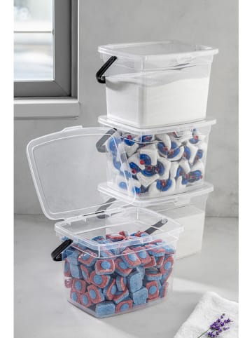 Violeta Home 4-delige set: opbergdozen transparant - (B)16 x (H)23 x (D)18 cm