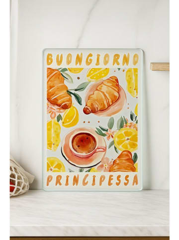 Violeta Home Schneidebrett in Weiß/ Gelb- (L)30 x (B)20 cm