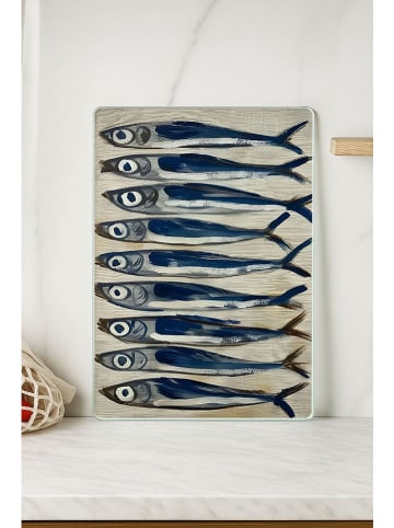 Violeta Home Schneidebrett in Beige/ Blau - (L)40 x (B)30 cm