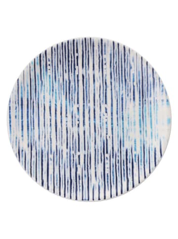 Violeta Home 6er-Set: Dessertteller in Weiß/ Blau - Ø 19,3 cm