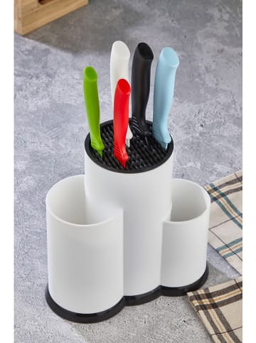 Violeta Home Messerblock in Weiß - (B)22 x (H)22 x (T)12 cm