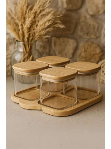 Violeta Home 5-delige set: voorraadglazen lichtbruin