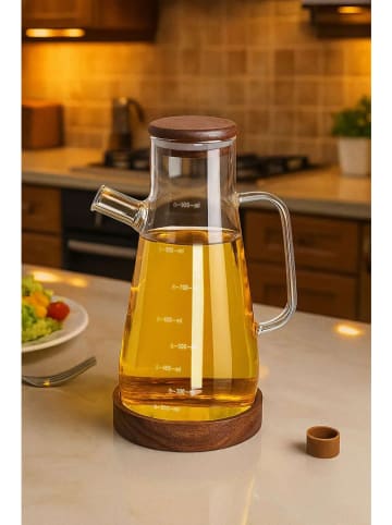 Violeta Home Oliedispenser transparant/bruin - (H)23 cm