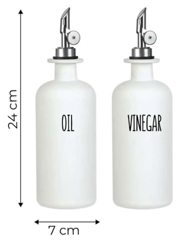 Violeta Home Dozowniki (2 szt.) w kolorze czarno-białym do octu i oleju - wys. 24 cm